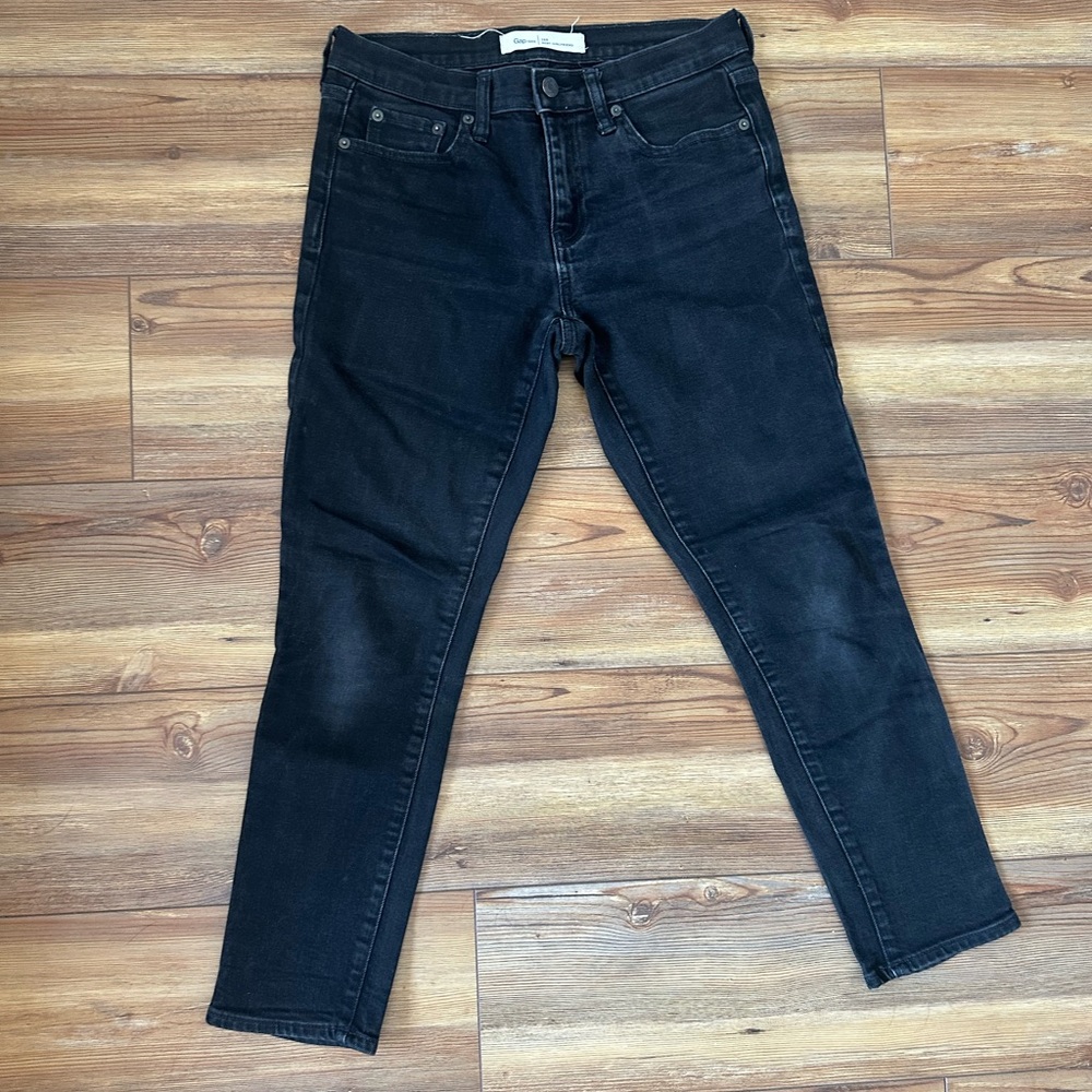 Gap 1969 Best Girlfriend Jeans | 26R | Black Wash | Mid Rise Slim Straight